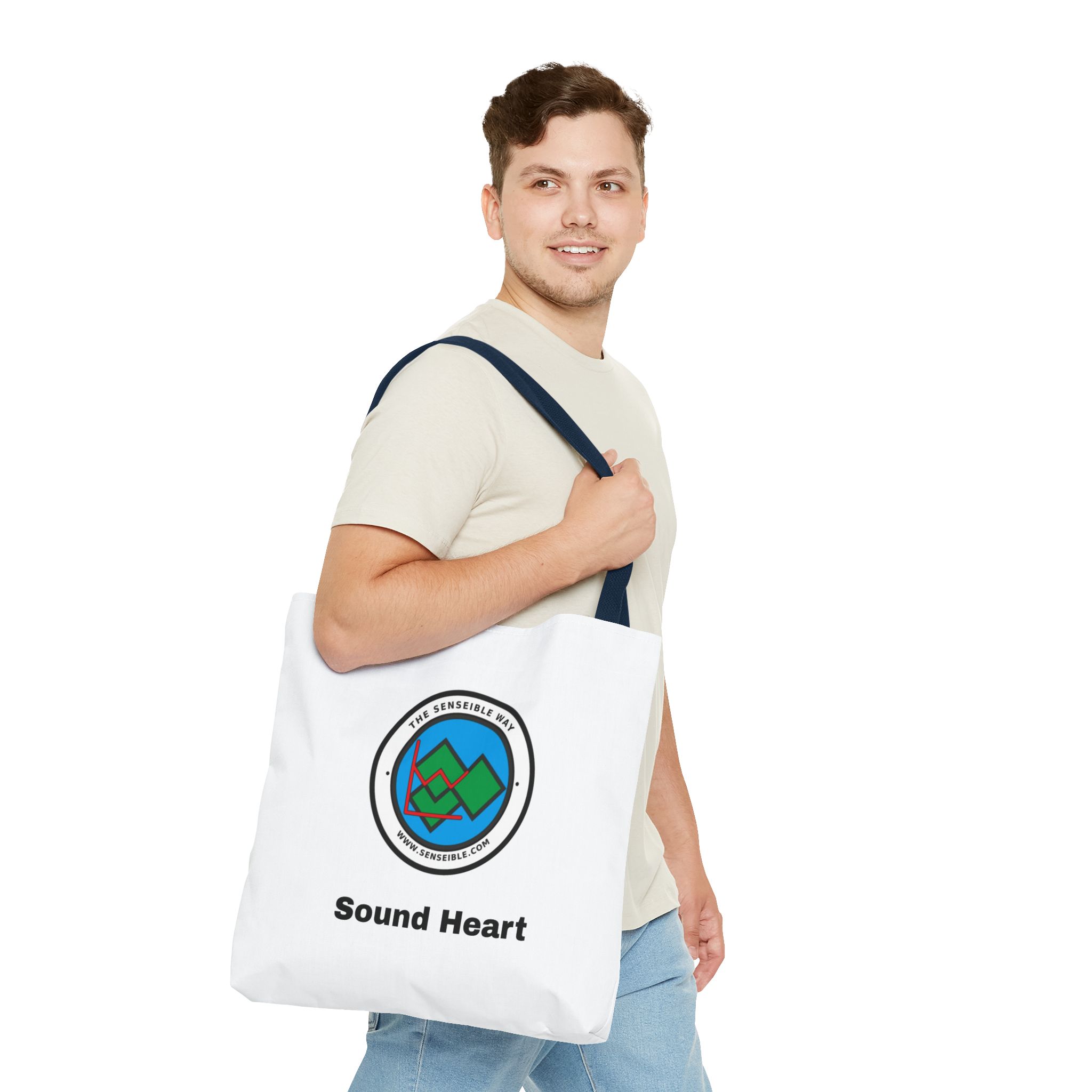 Sound Heart Tote Bag — Senseible Way Canvas Shopping Bag - Image 51