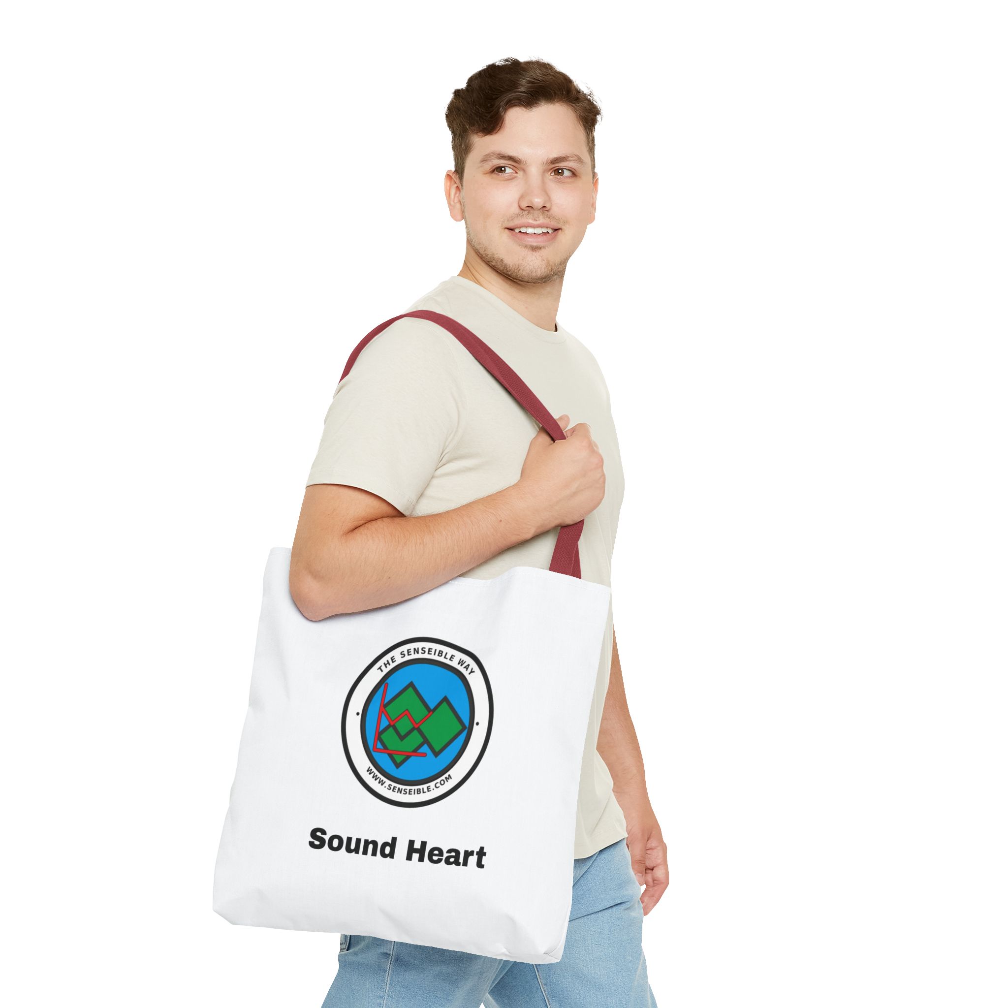Sound Heart Tote Bag — Senseible Way Canvas Shopping Bag - Image 15