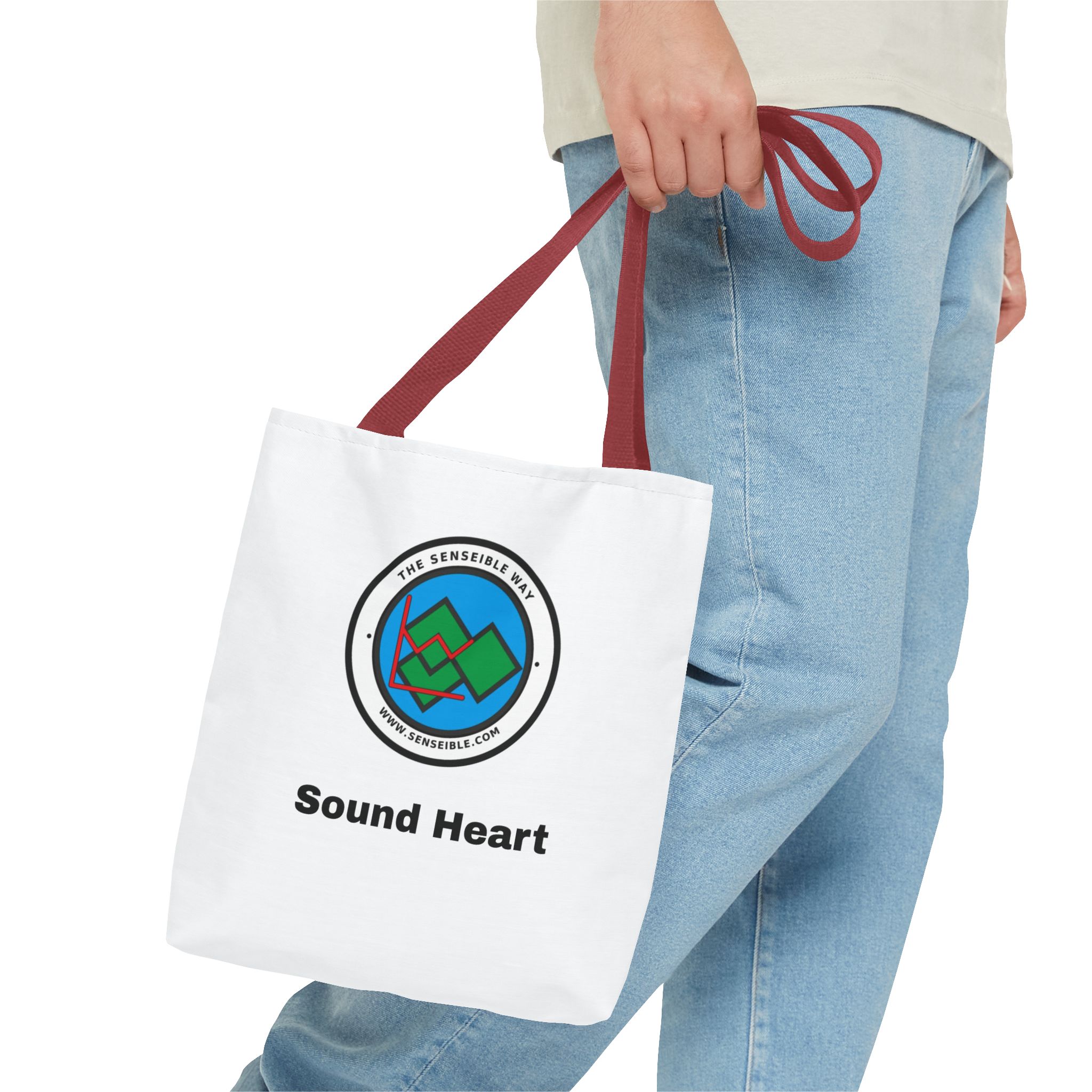 Sound Heart Tote Bag — Senseible Way Canvas Shopping Bag - Image 7