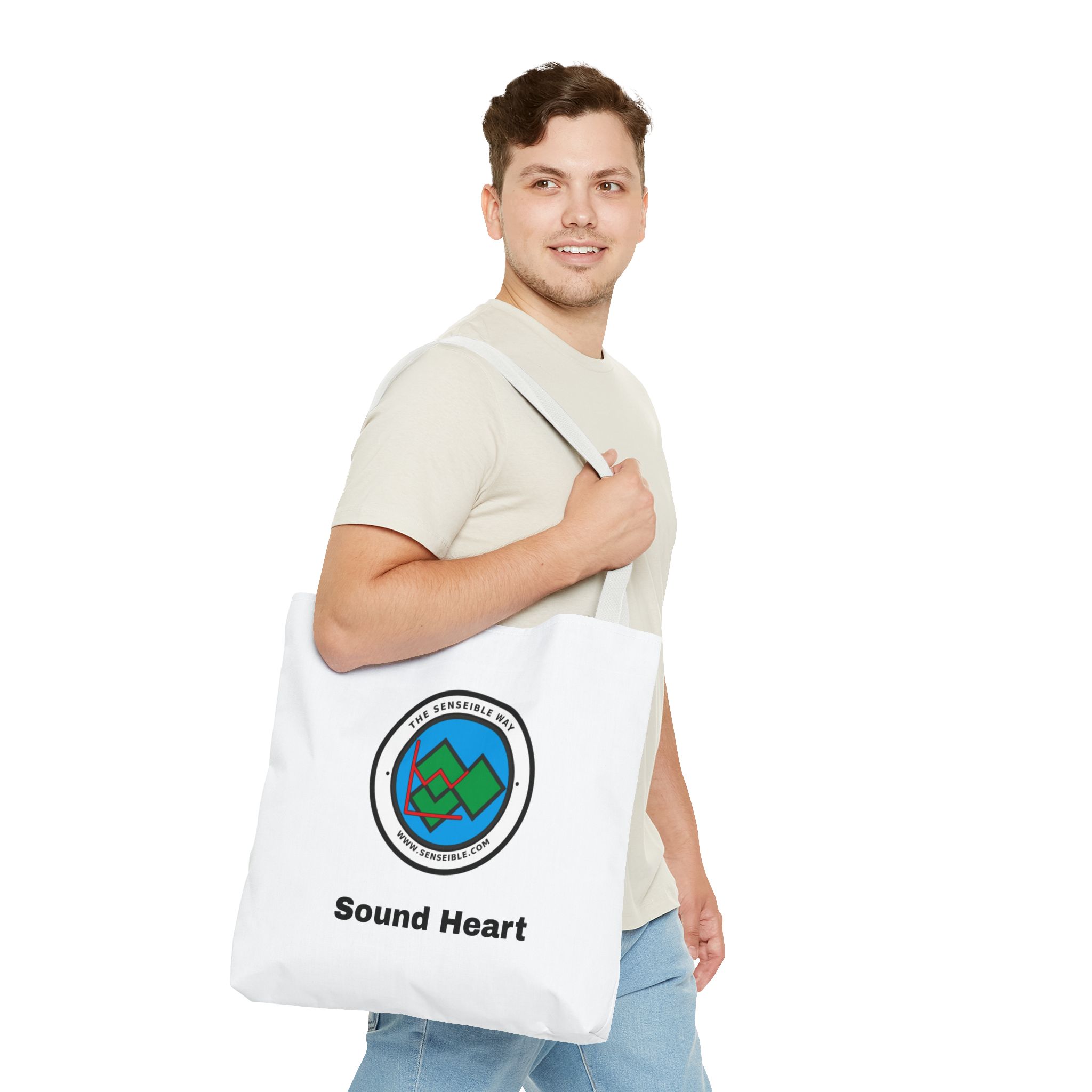 Sound Heart Tote Bag — Senseible Way Canvas Shopping Bag - Image 27