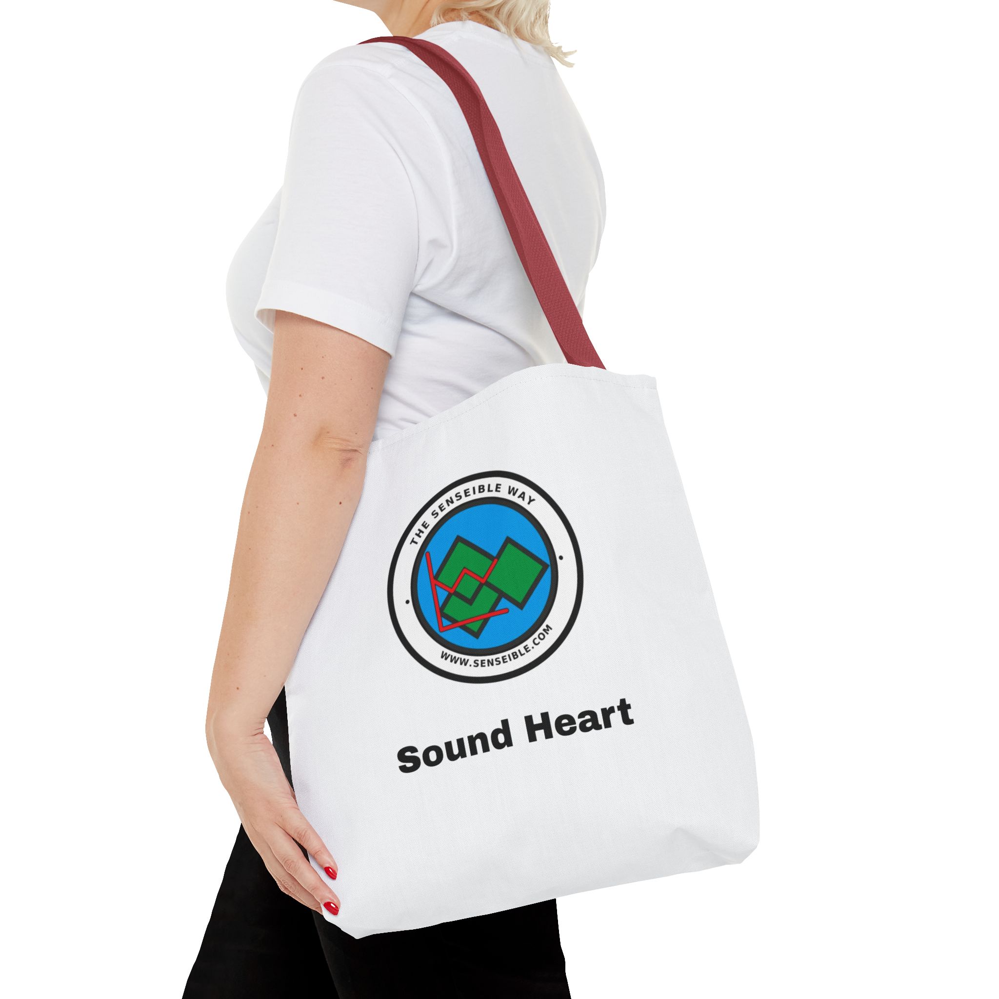 Sound Heart Tote Bag — Senseible Way Canvas Shopping Bag - Image 12