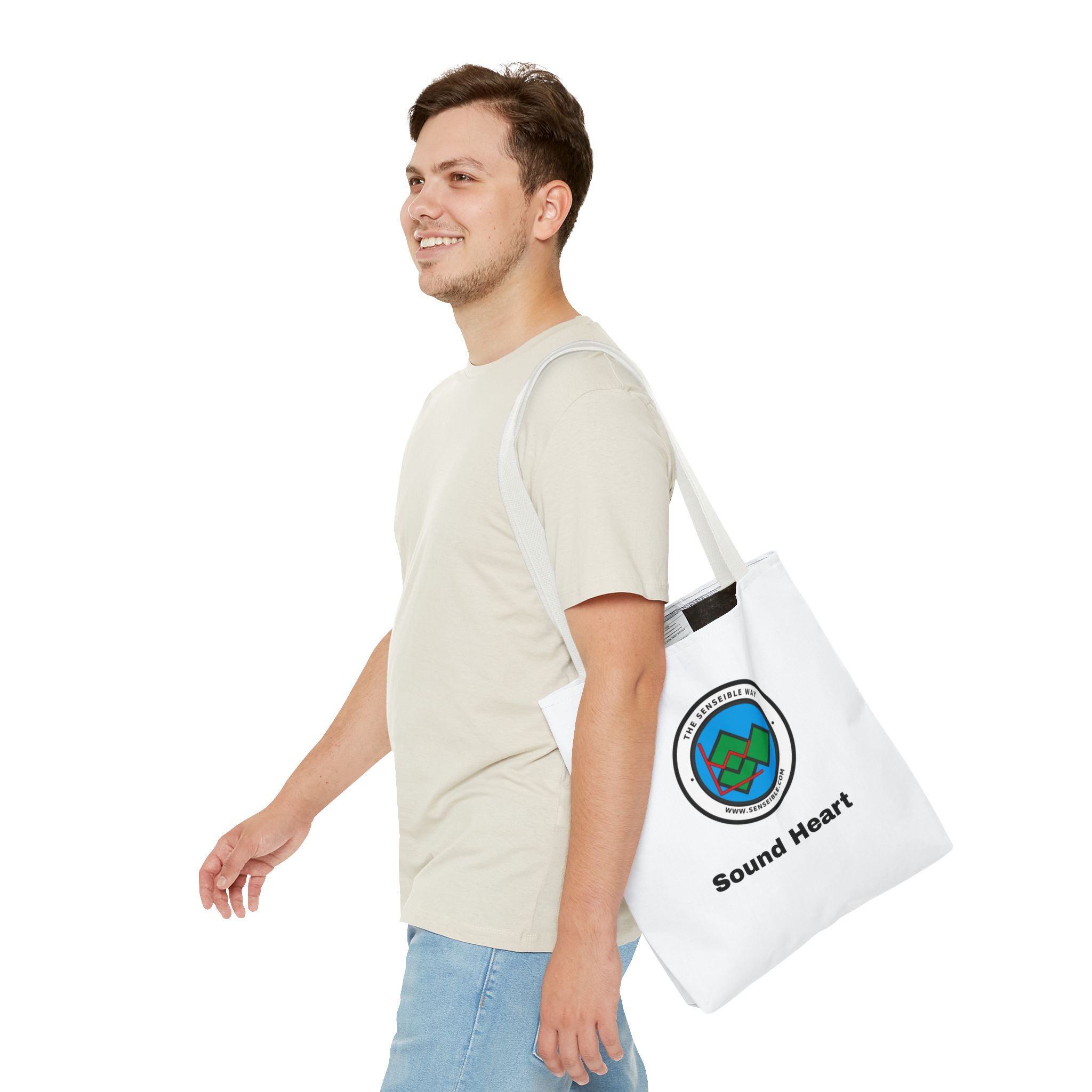 Sound Heart Tote Bag — Senseible Way Canvas Shopping Bag - Image 23