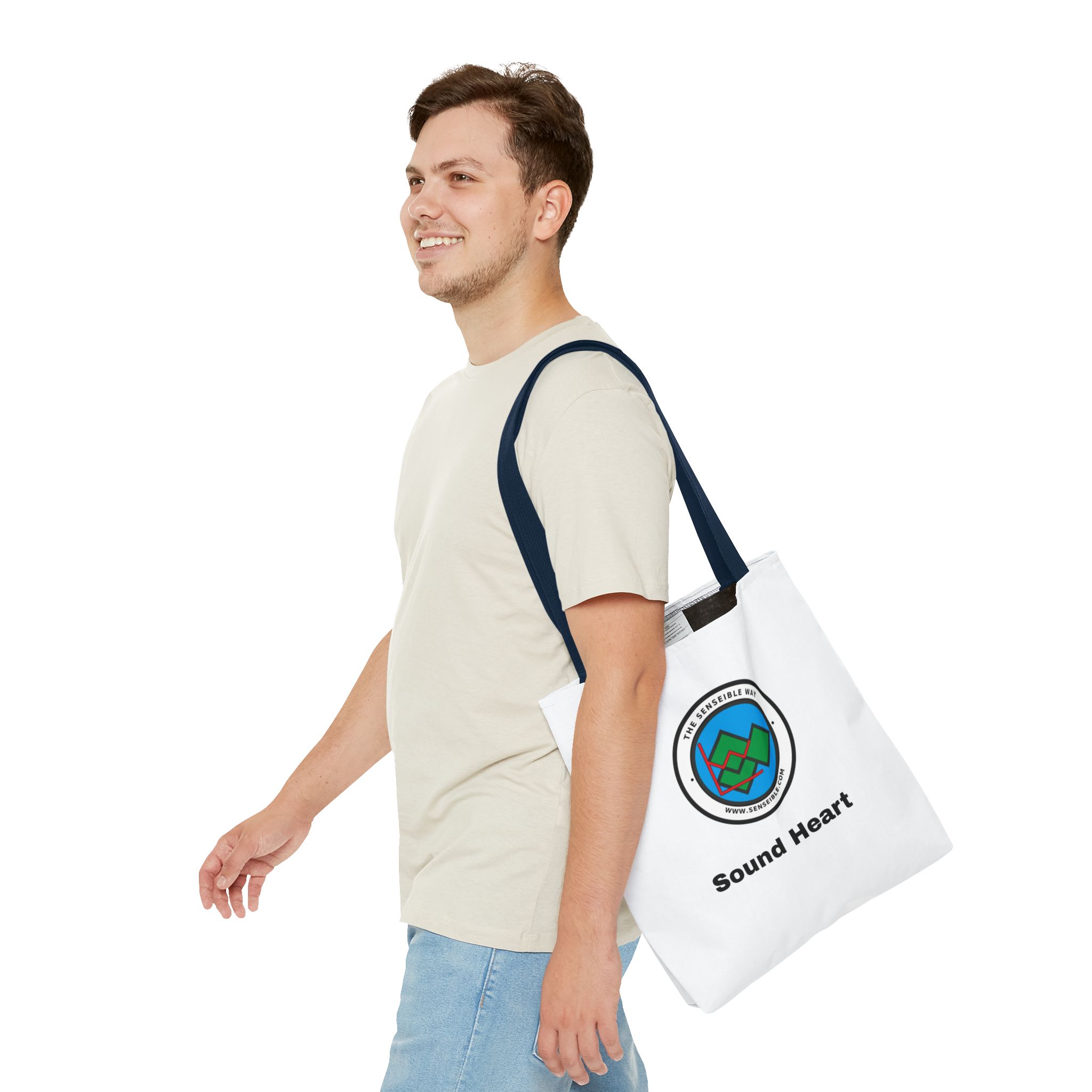 Sound Heart Tote Bag — Senseible Way Canvas Shopping Bag - Image 47