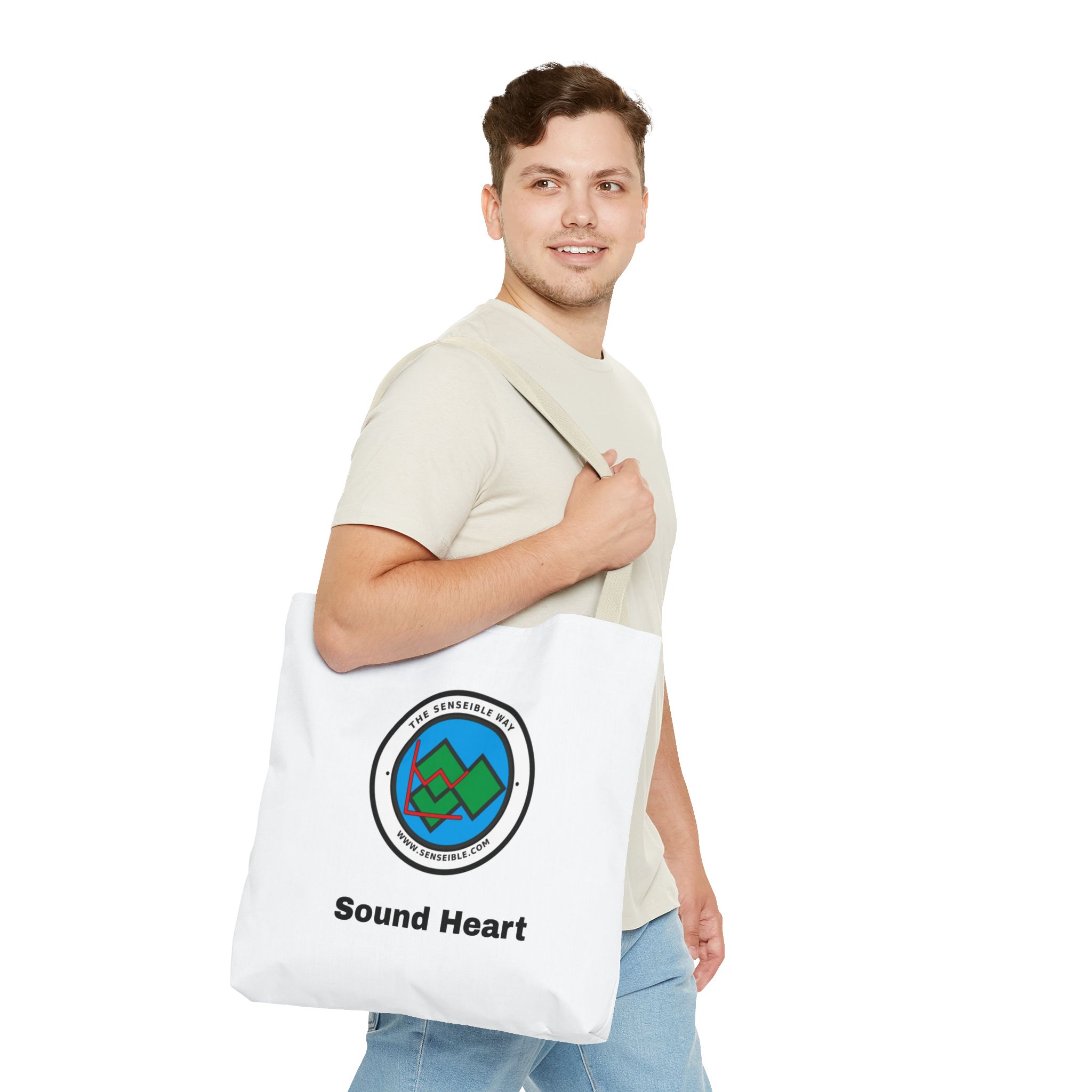 Sound Heart Tote Bag — Senseible Way Canvas Shopping Bag - Image 39