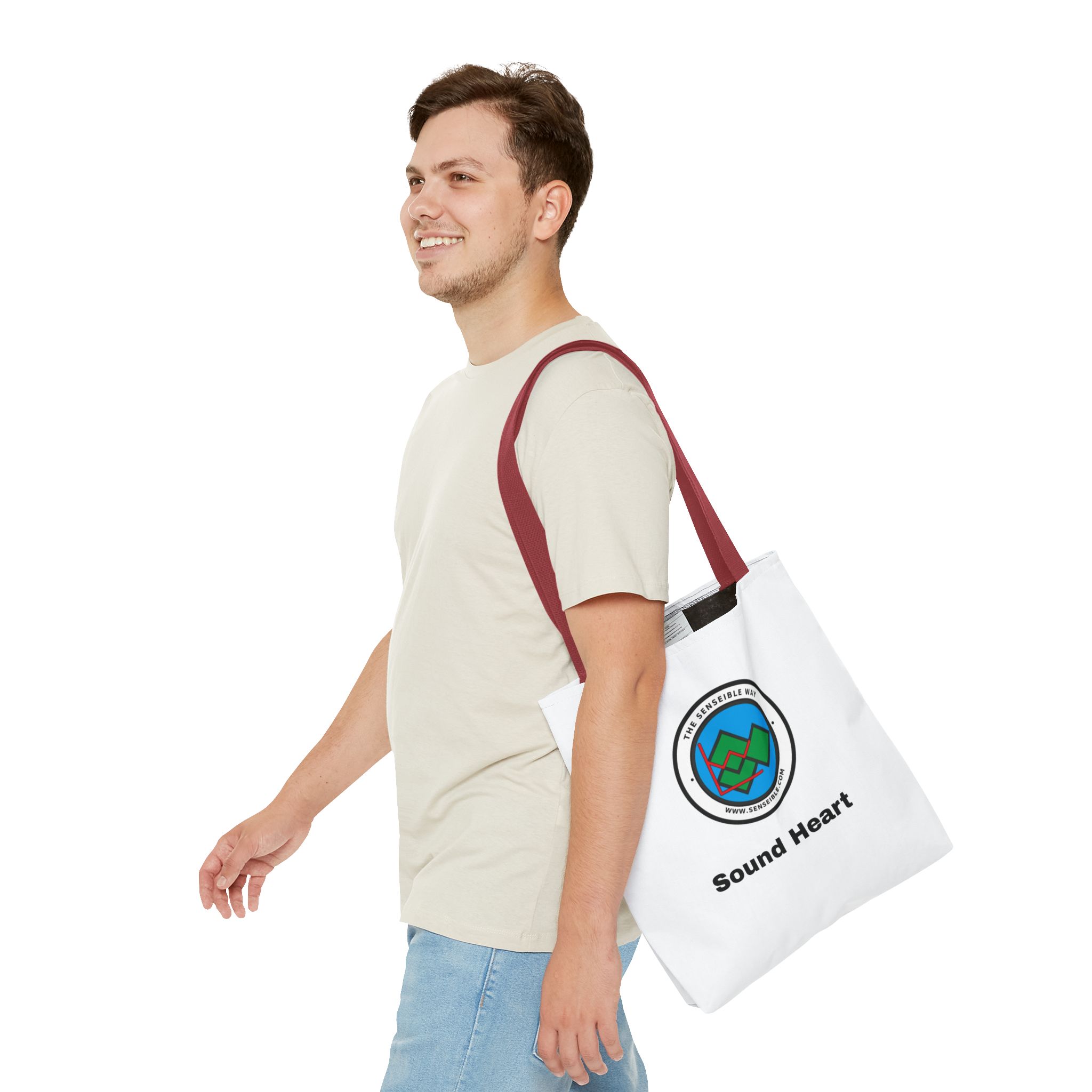 Sound Heart Tote Bag — Senseible Way Canvas Shopping Bag - Image 11